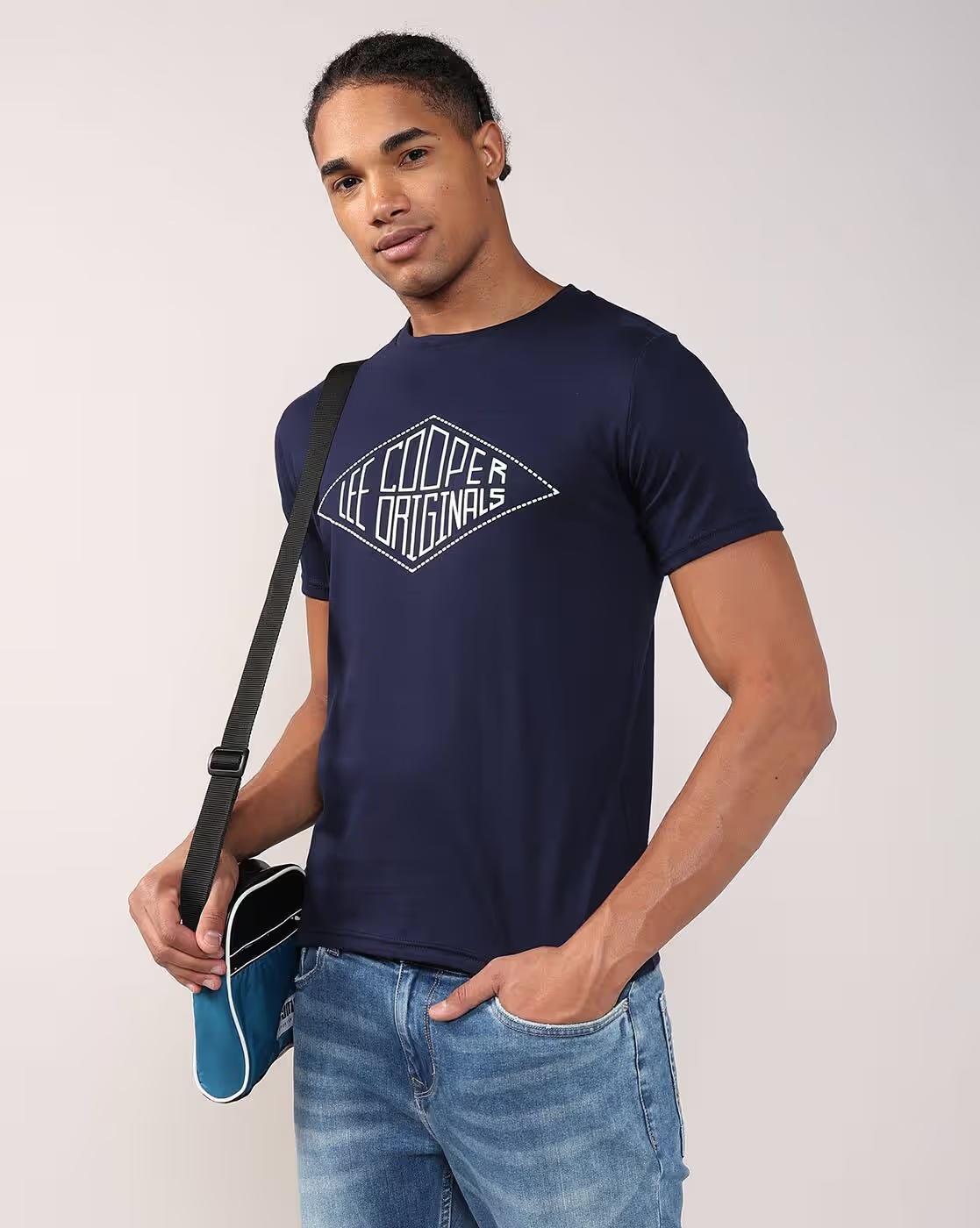 Men Brand Print Regular Fit Crew-Neck T-Shirt - Lee Cooper