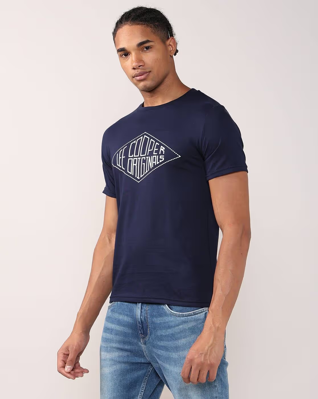 Men Brand Print Regular Fit Crew-Neck T-Shirt - Lee Cooper