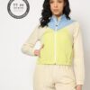 Women Colourblock Loose Fit Zip-Front Jacket - PERFORMAX Yellow & White