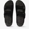 Men Typographic Print Double-Strap Sandals - Lee Cooper Black