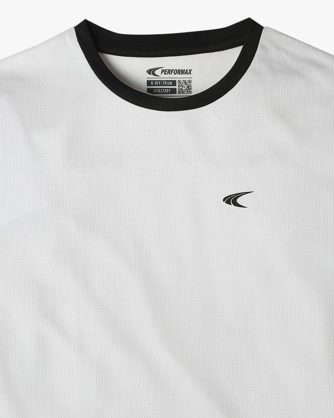 Boys Boxy Fit Round-Neck T-Shirt - PERFORMAX White