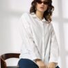 Women Oversized Cotton Shirt - DNMX White