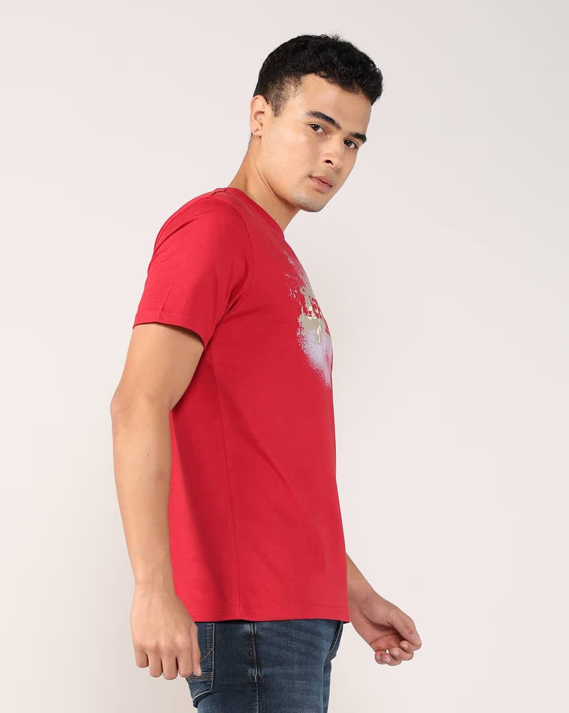 Men Brand Print Regular Fit Crew-Neck T-Shirt - Lee Cooper