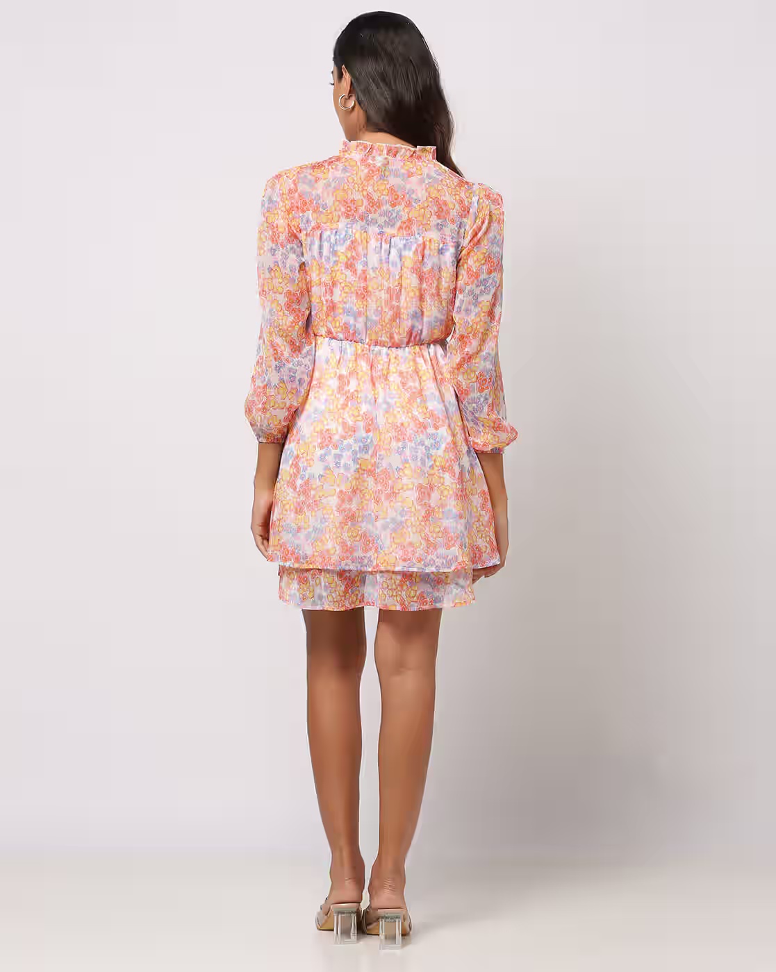 Floral Print Fit & Flare Dress - RIO Off-White