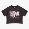 Girls Typographic Print Crop T-Shirt - RIO GIRLS Charcoal Black