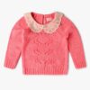 Girls Ribbed Sweatshirt with Peter-Pan Collar - PLAYDAY Pink