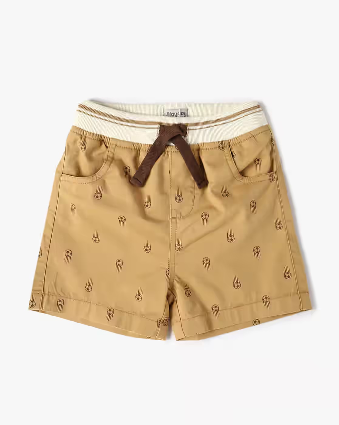Boys All-Over Print Regular Fit Shorts - PLAYDAY Brown