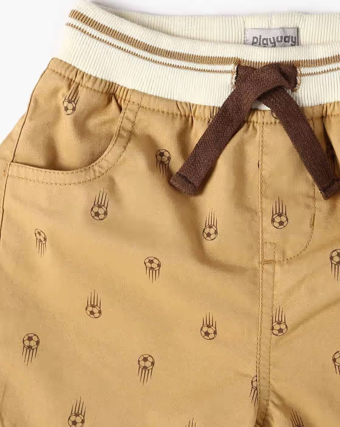 Boys All-Over Print Regular Fit Shorts - PLAYDAY Brown