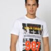Men Graphic Print Slim Fit Cotton Crew-Neck T-Shirt - DNMX White
