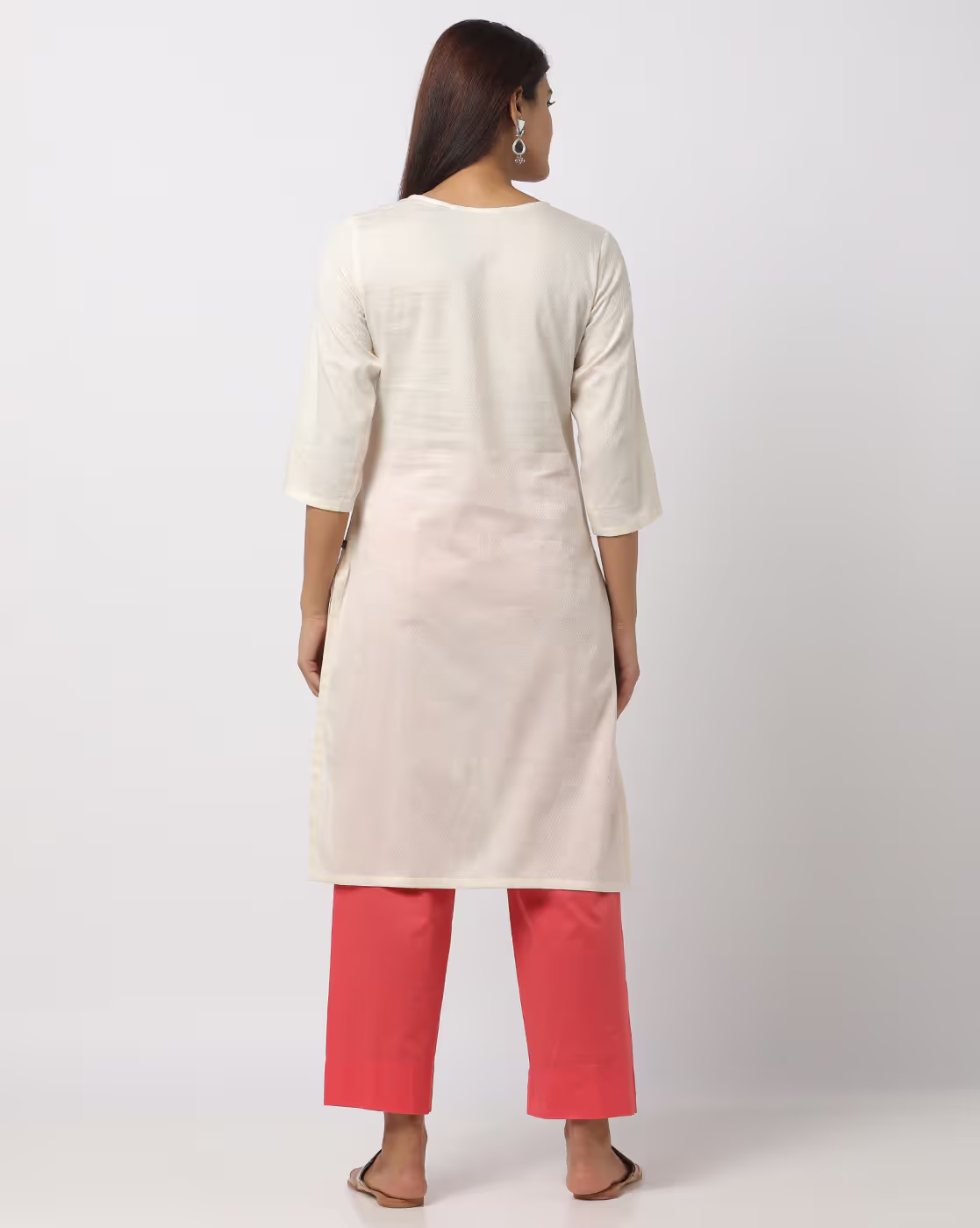 Embroidered Straight Kurta - AVAASA MIX N' MATCH