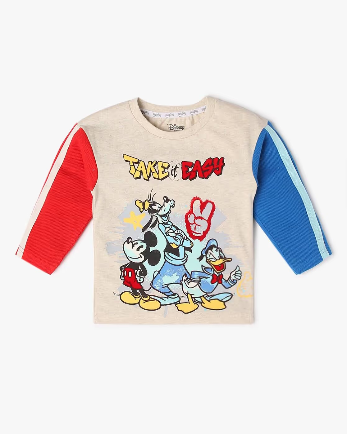 Boys Disney Regular Fit Crew-Neck T-Shirt - PLAYDAY Multicoloured