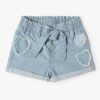 Girls Distressed Regular Fit Shorts - INF FRENDZ Blue