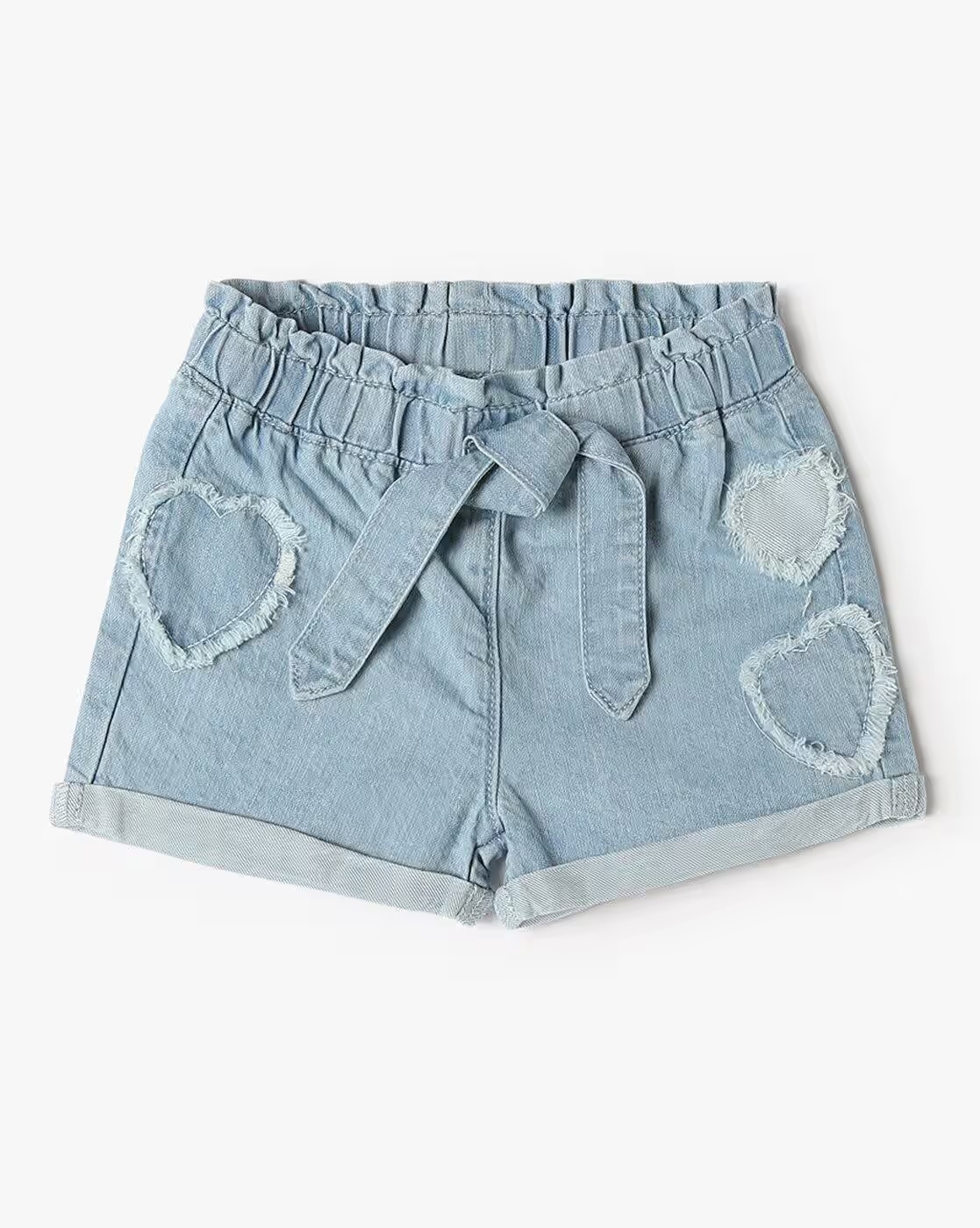 Girls Distressed Regular Fit Shorts - INF FRENDZ Blue