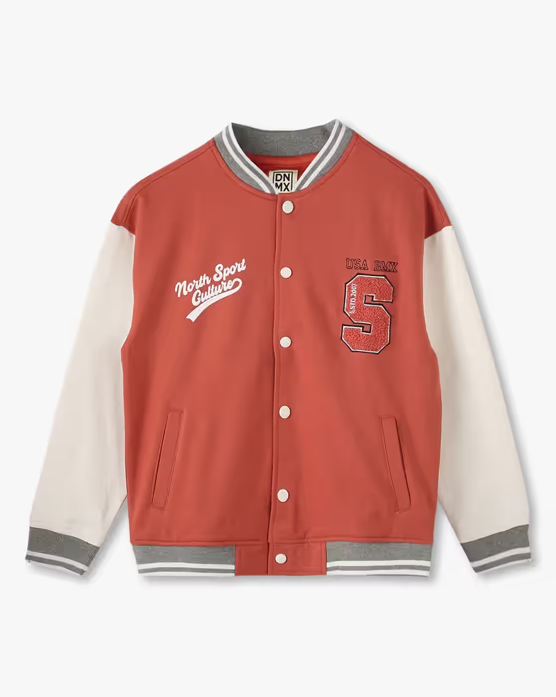 Boys Colourblock Oversized Cotton Sweatshirt - YB DNMX Peach