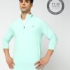 Men Running Full Sleeve Regular Fit Troyer - PERFORMAX Turquoise Blue