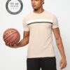 Men Striped Regular Fit Crew-Neck T-Shirt - PERFORMAX Beige