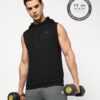 Men Regular Fit Hooded Training T-Shirt - PERFORMAX Black Charcoal