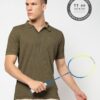 Men Ribbed Regular Fit Polo T-Shirt - PERFORMAX Olive Green