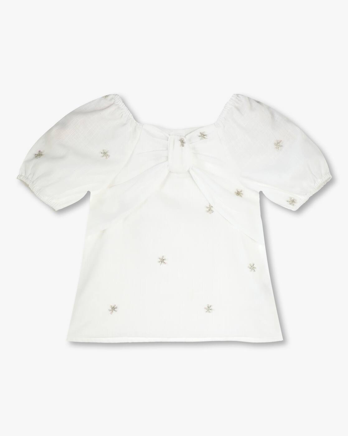 Girls Embroidered Top & Skirt Set - KG FRENDZ Off White