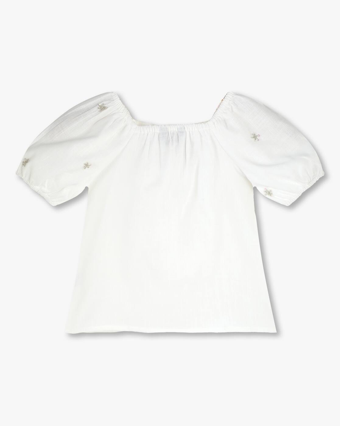 Girls Embroidered Top & Skirt Set - KG FRENDZ Off White