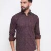 Men Printed Slim Fit Shirt - DUKE Brown