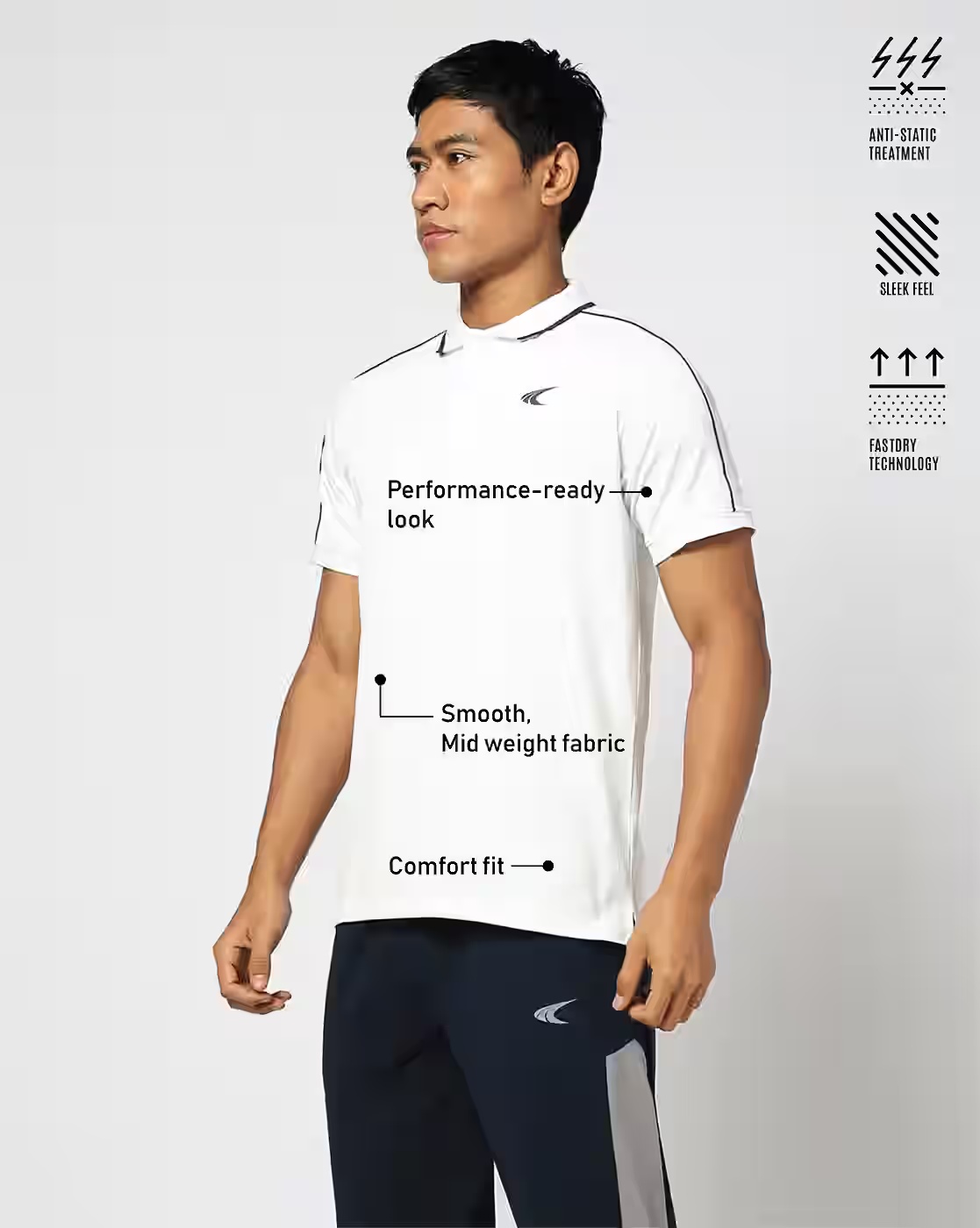 Men Active Lifestyle Regular Fit Polo T-Shirt - PERFORMAX
