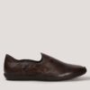 Men Leather Slip-On Shoes - Lee Cooper Brown