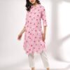 Women All-Over Print Straight Kurta - SIYAHI Pink