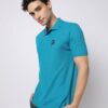 Regular Fit Polo T-Shirt with Embroidered Logo - NETPLAY Blue