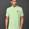 Regular Fit Polo T-Shirt with Embroidered Logo - NETPLAY Green Melange