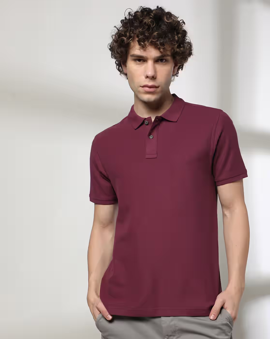 Netplay Men Slim Fit Cotton Polo T-Shirt - NETPLAY Wine - TRENDS