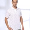 Men Floral Print Slim Fit Polo T-Shirt - NETPLAY White