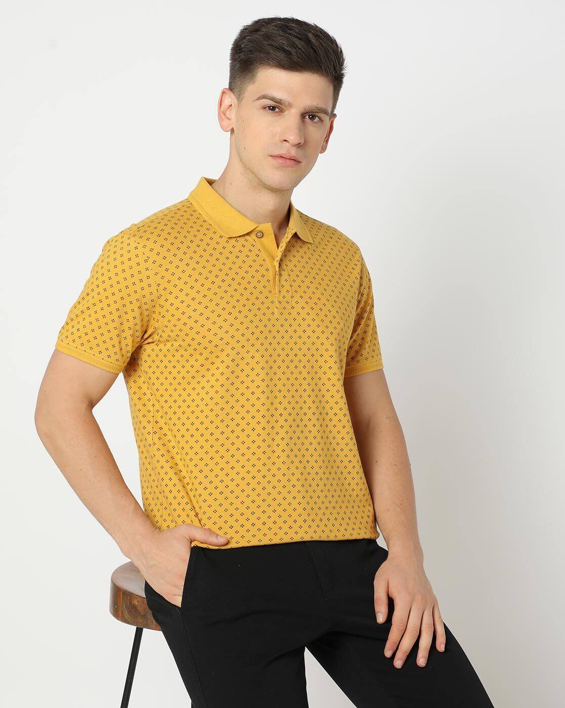 All-Over Print Slim Fit Polo T-Shirt - NETPLAY