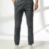 Men Tapered Fit Flat-Front Chinos - NETPLAY Grey