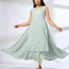 Women Embroidered Flared Kurta - AVAASA MIX N' MATCH Blue1