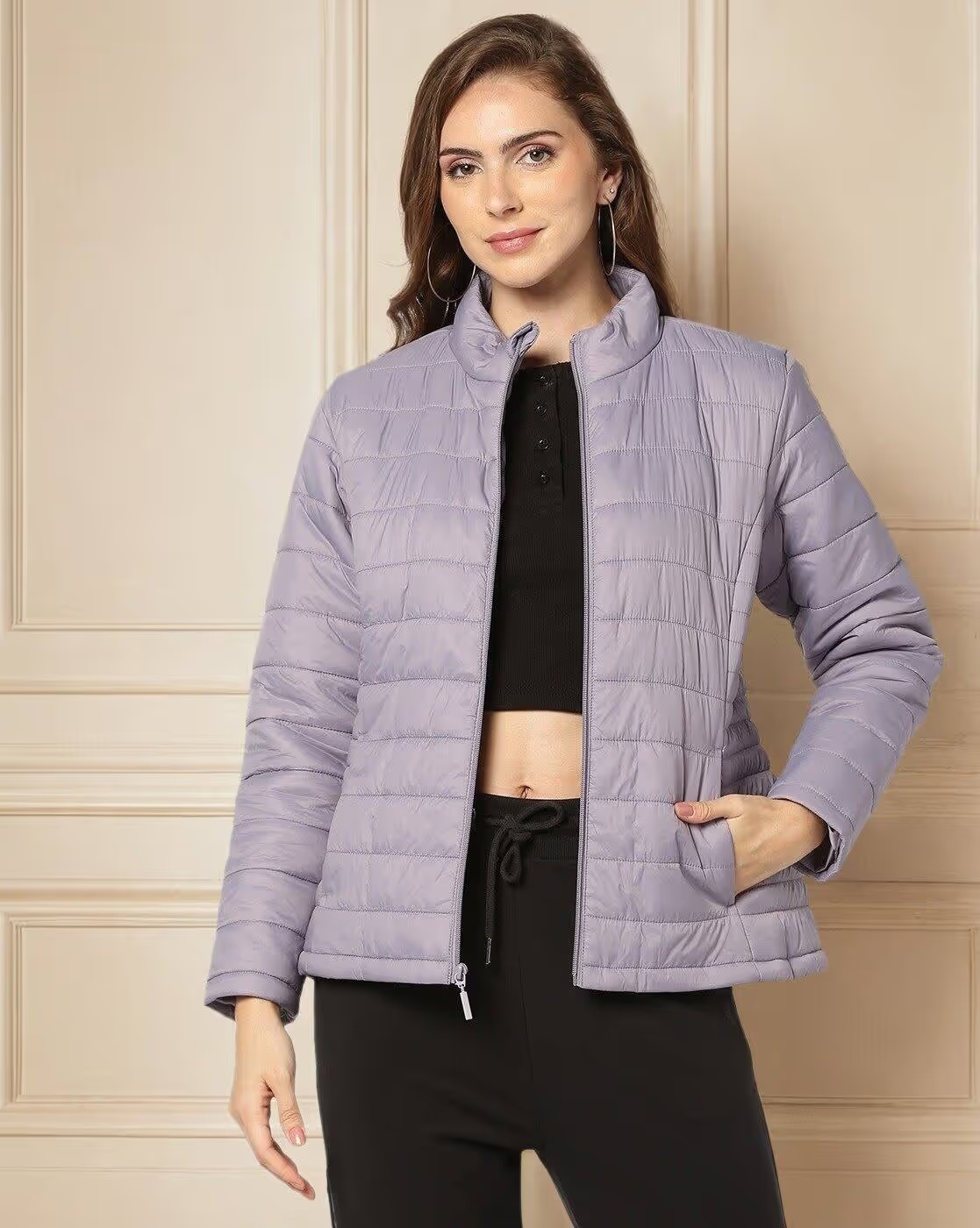 Women Quilted Relaxed Fit Puffer Jacket - Teamspirit