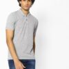 Slim Fit Polo T-Shirt with Ribbed Hems - DNMX Grey Melange