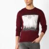 Graphic Print T-shirt - DNMX Maroon