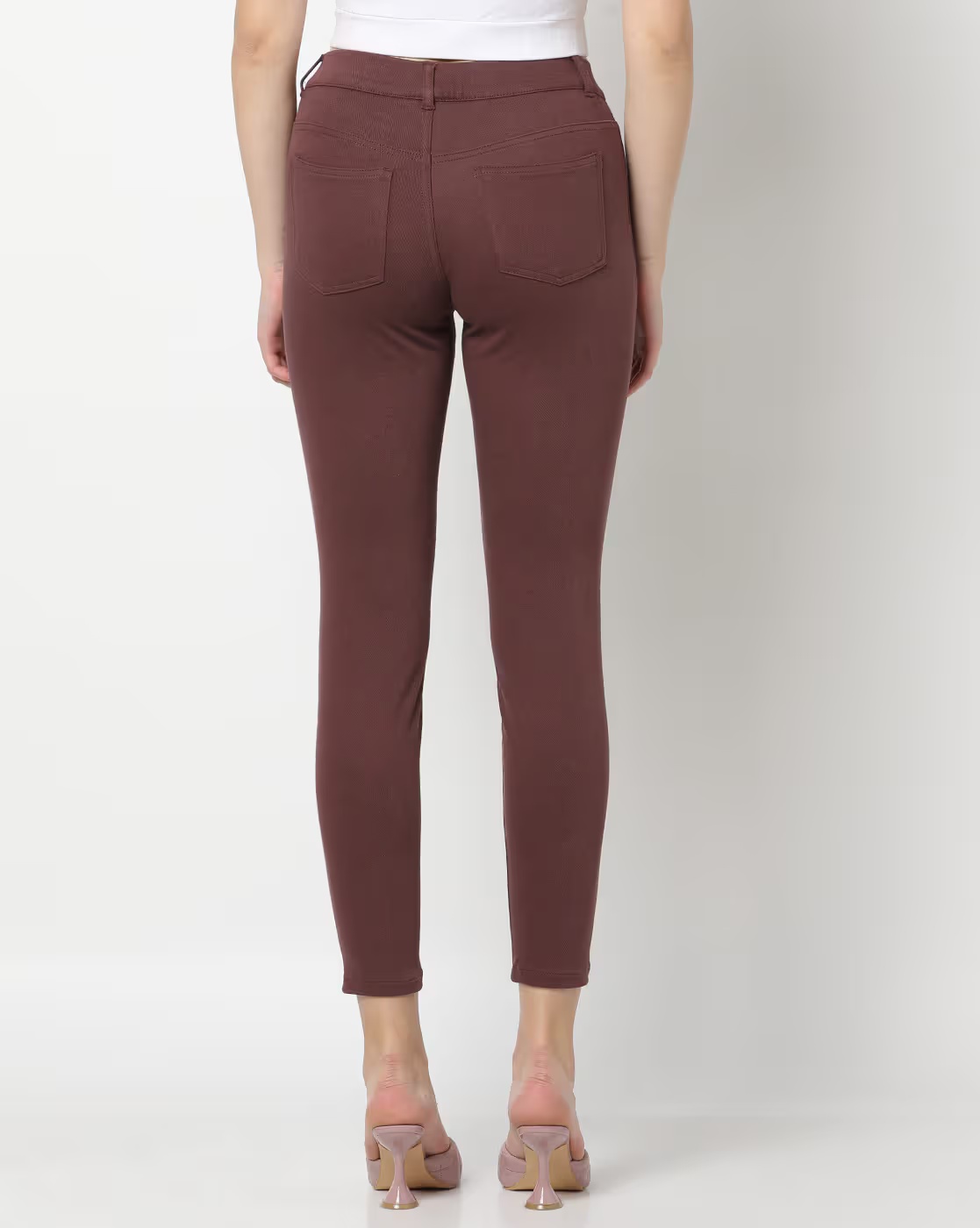Cotton Skinny Fit Pants - FIG