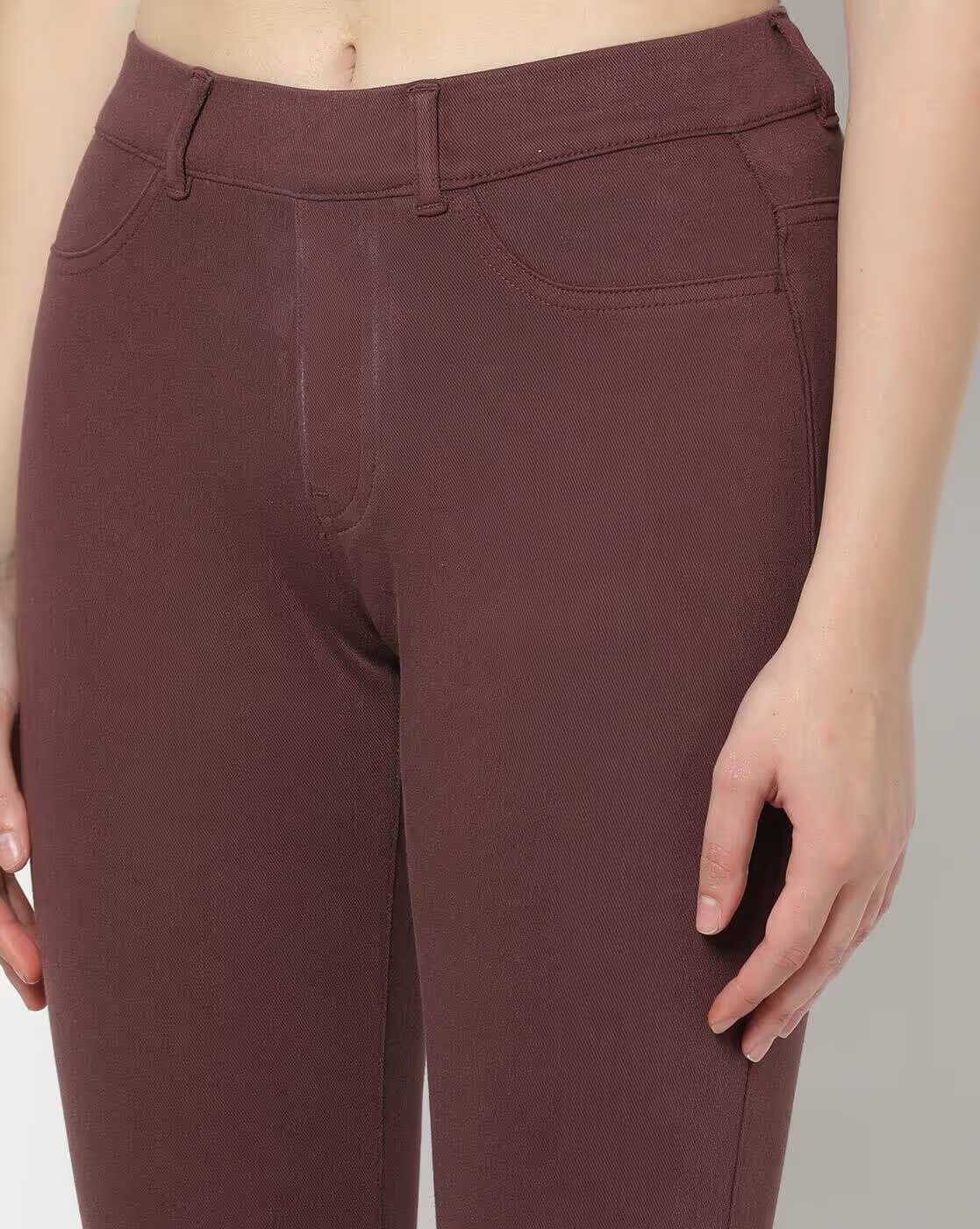 Cotton Skinny Fit Pants - FIG