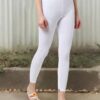 Ankle-Length Leggings with Elasticated Waist - AVAASA MIX N' MATCH White