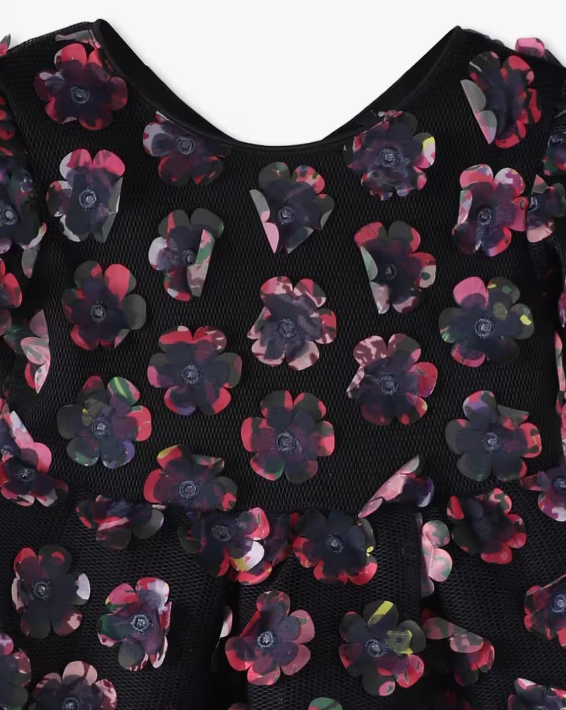Girls Fit & Flare Dress with Floral Applique - KG FRENDZ Navy Blue