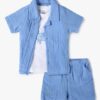 Boys Patterned Shirt with Vest & Shorts Set - INF FRENDZ