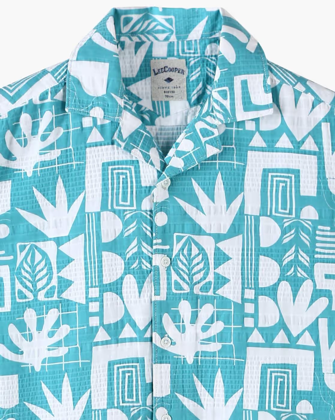 Boys All-Over Print Relaxed Fit Cotton Shirt - Lee Cooper Green