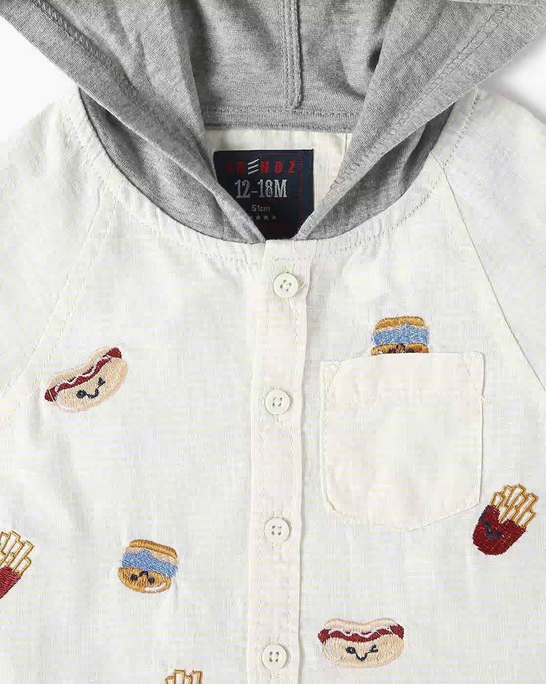 Boys All-Over Print Regular Fit Shirt with Patch Pocket - INF FRENDZ