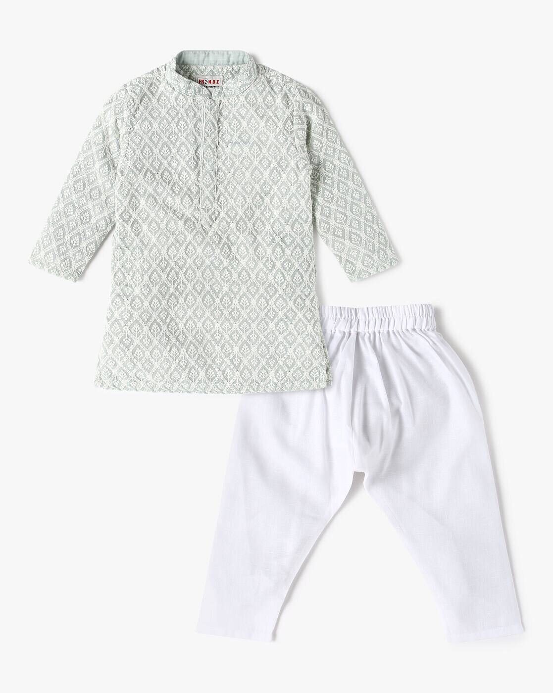 Boys Embroidered Kurta & Pyjamas Set - INF FRENDZ