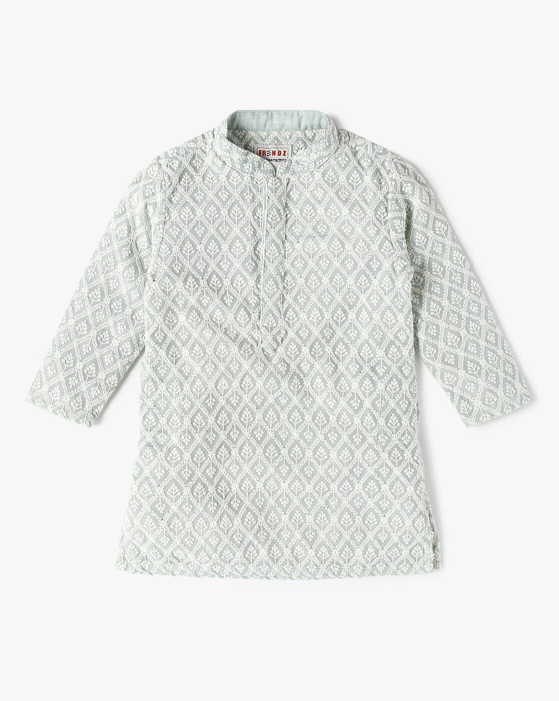 Boys Embroidered Kurta & Pyjamas Set - INF FRENDZ