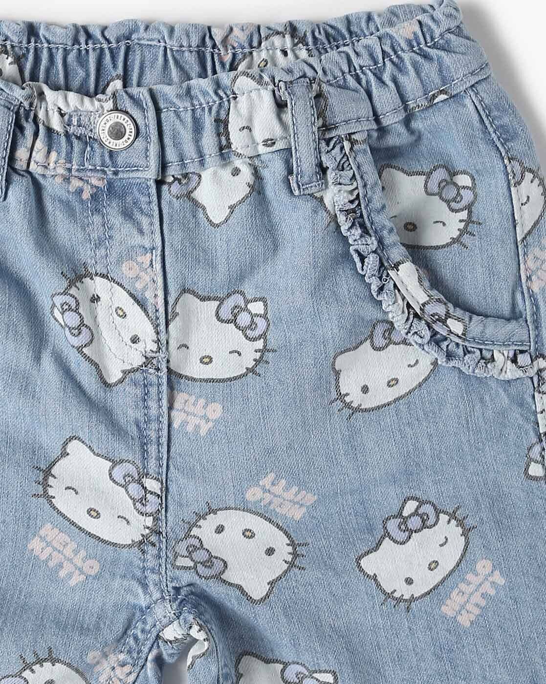 Girls All-Over Print Joggers Jeans - INF FRENDZ Blue
