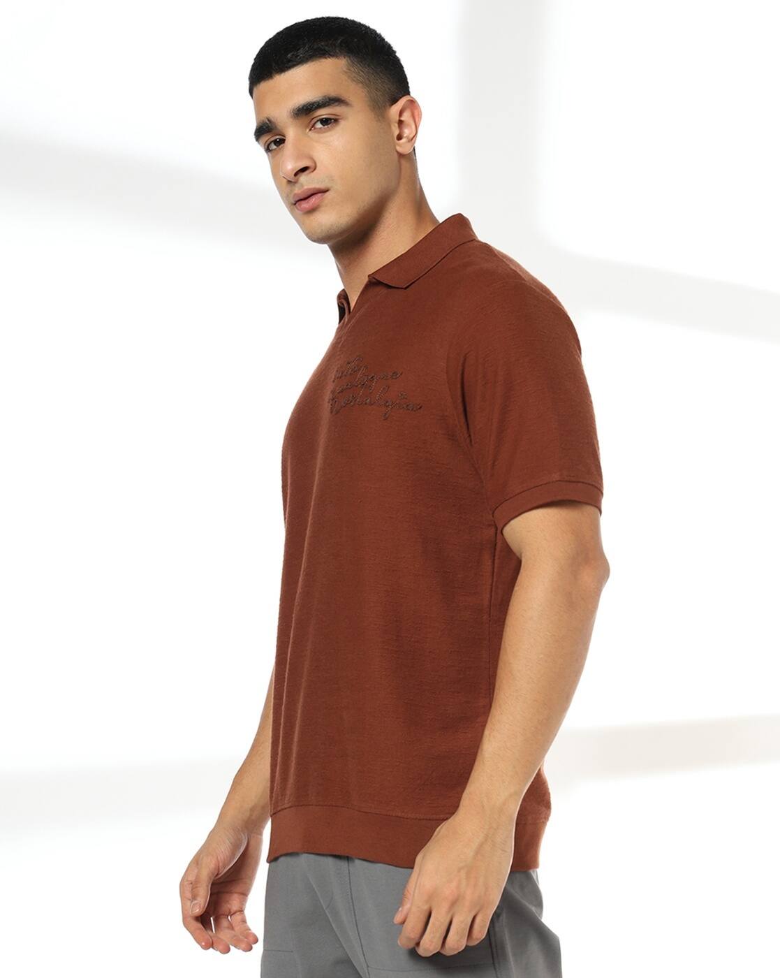 Men Chain Embroidered Regular Fit Polo T-Shirt - Teamspirit