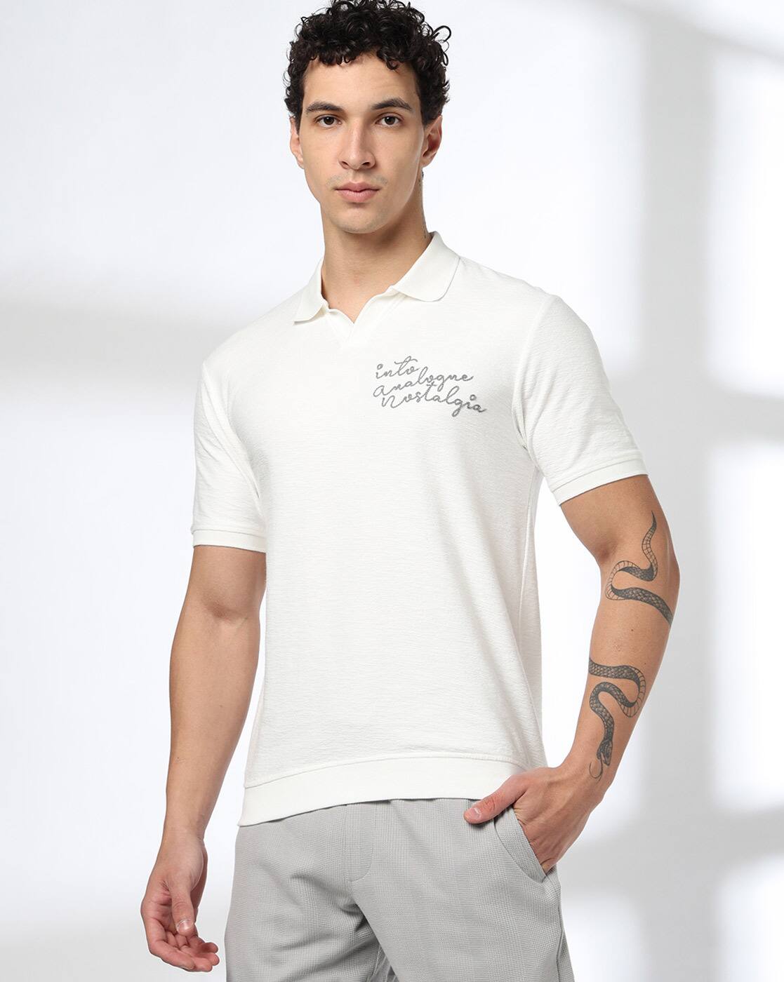 Men Chain Embroidered Regular Fit Polo T-Shirt - Teamspirit